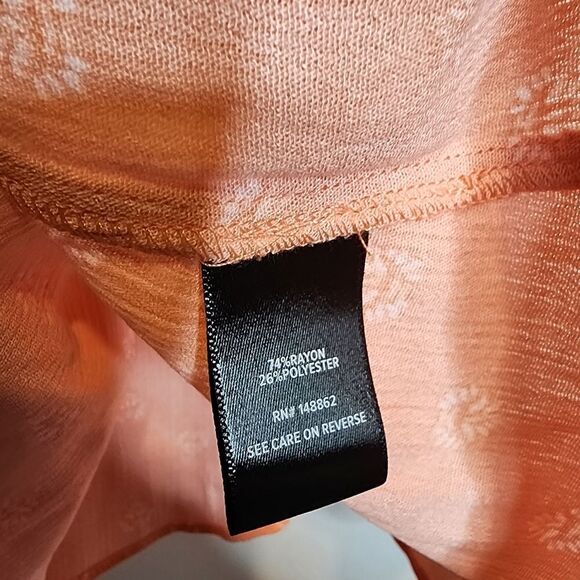 4X 26W Torrid Washable Crinkle Guaze Ruffle Strap Tank Orange Ditsy Floral patte - Picture 6 of 8